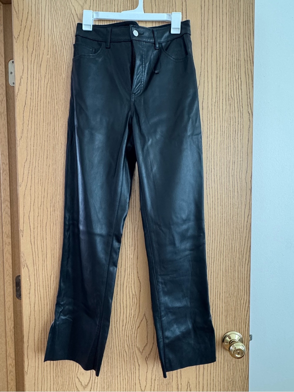 Express NWOT Black Faux Leather Straight Leg Pants